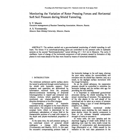 Monitoring the Variation of Rotor Pressing Forces and Horizontal Soft Soil Pressure during Shield Tunneling