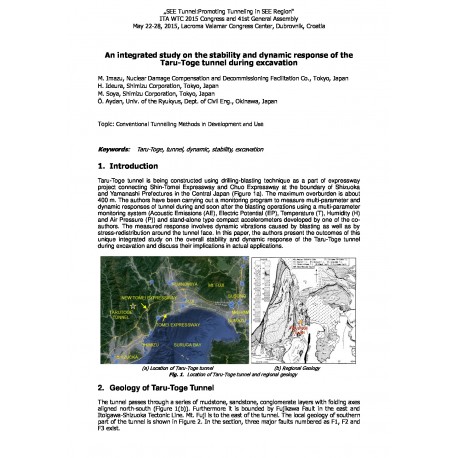 An integrated study on the stability and dynamic response of the Taru-Toge tunnel during excavation – Conventional Tunnelling Methods in Development and Use