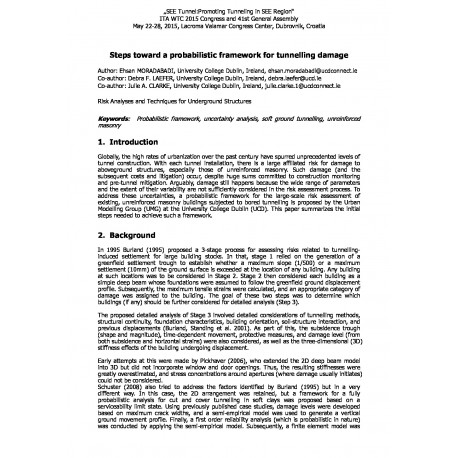 Steps toward a probabilistic framework for tunnelling damage