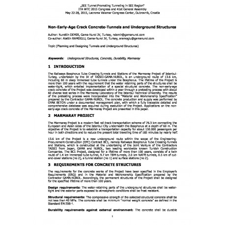 Non-Early-Age Crack Concrete-Tunnels and Underground Structures