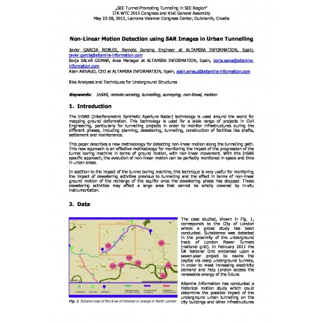 Non-Linear Motion Detection using SAR Images in Urban Tunnelling