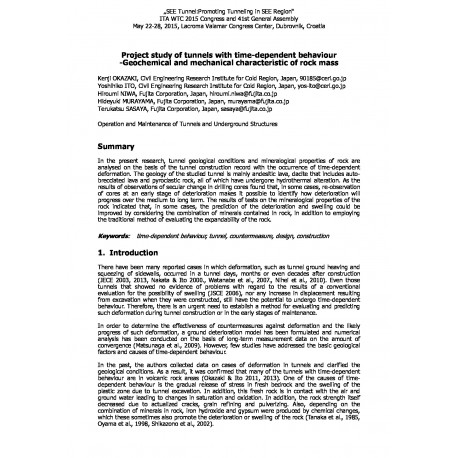 Project study of tunnels with time-dependent behaviour – Geochemical and mechanical characteristic of rock mass