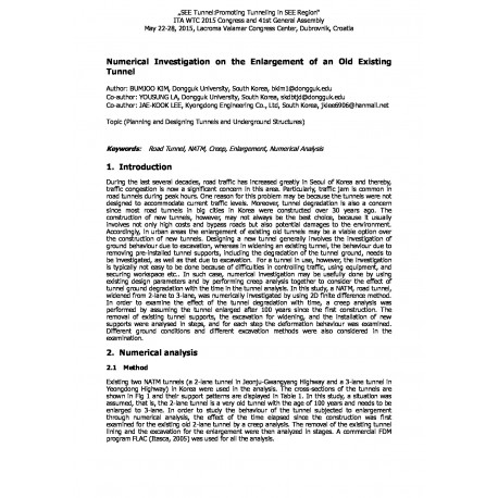 Numerical Investigation on the Enlargement of an Old Existing Tunnel