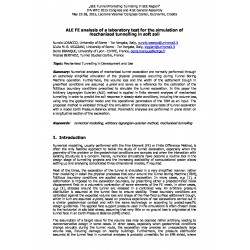 ALE FE analysis of a laboratory test for the simulation of mechanised tunnelling in soft soil