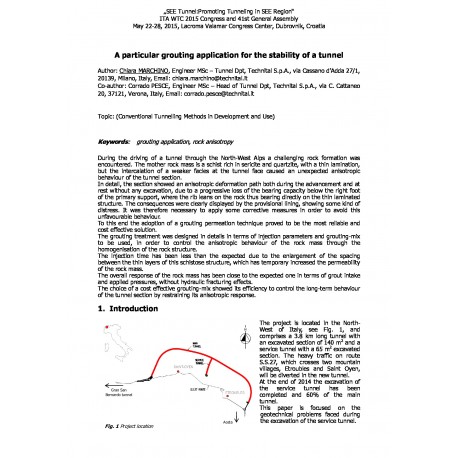 A particular grouting application for the stability of a tunnel