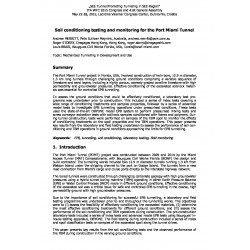 Soil conditioning testing and monitoring for the Port Miami Tunnel