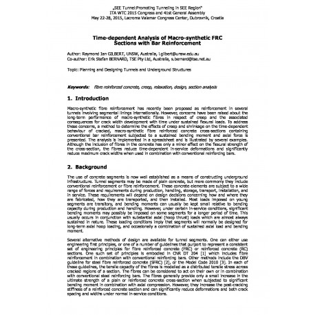 Time-dependent Analysis of Macro-synthetic FRC Sections with Bar Reinforcement