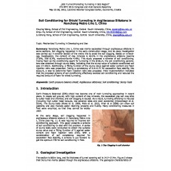 Soil Conditioning for Shield Tunneling in Argillaceous Siltstone in Nanchang Metro Line 1, China