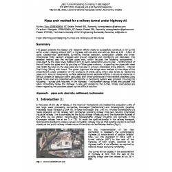 Pipes arch method for a railway tunnel under highway A1