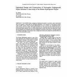 Optimised Design and Construction of Norwegian Underground Hydro Schemes: a case study of the Smisto Hydropower Project