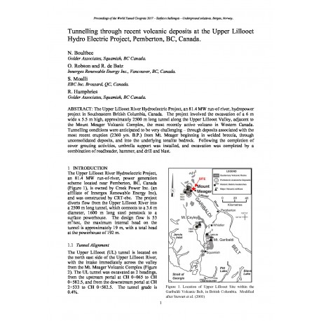 Tunnelling through recent volcanic deposits at the Upper Lillooet Hydro Electric Project, Pemberton, BC, Canada