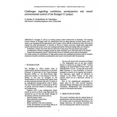 Challenges regarding ventilation, aerodynamics and tunnel environmental control of the Stuttgart 21 project