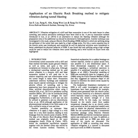 Application of an Electric Rock Breaking method to mitigate vibration during tunnel blasting