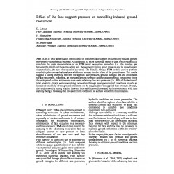 Effect of the face support pressure on tunnelling-induced ground movement