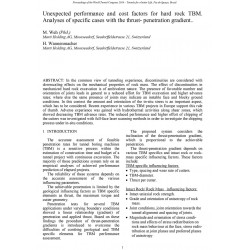 Unexpected performance and cost factors for hard rock TBM. Analyses of specific cases with the thrust-penetration gradient