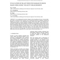 Evaluation of blast induced damage in rock mass using sonic velocity measurement