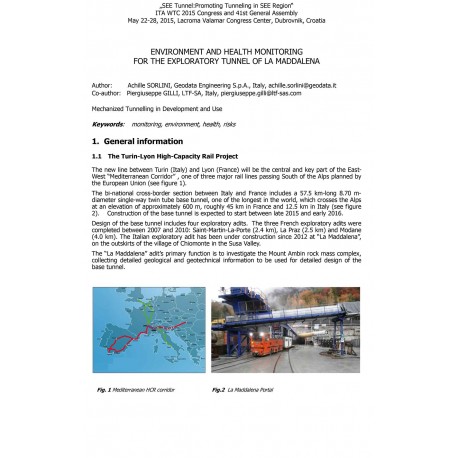 Environment and health monitoring for the exploratory tunnel of La Maddalena