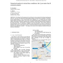 Numerical analysis in mixed face conditions: the Lyon metro line B extension project