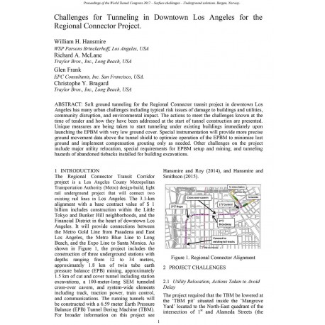 Challenges for Tunneling in Downtown Los Angeles for the Regional Connector  Project - ITA Library