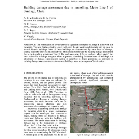 Building damage assessment due to tunnelling - Metro Line 3 of Santiago, Chile