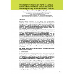 Integration of yielding elements in various computational methods for calculations in different planning and construction phases