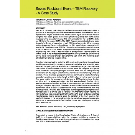 Severe Rockburst Event – TBM Recovery - A Case Study