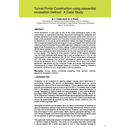 Tunnel Portal Construction using sequential excavation method: A Case Study