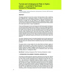Tunnel and Underground Risk in Hydro power – a Lender’s Technical Advisor’s Perspective 