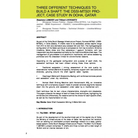 Three different techniques to build a shaft: the DSSI-MTS01 project, case study in Doha, Qatar