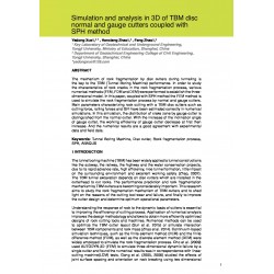 Simulation and analysis in 3D of TBM disc normal and gauge cutters coupled with SPH method