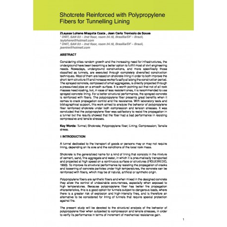 Shotcrete Reinforced with Polypropylene Fibers for Tunnelling Lining