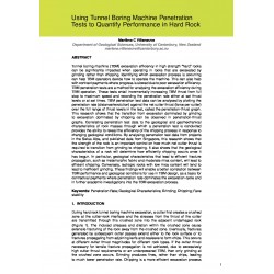 Using Tunnel Boring Machine Penetration Tests to Quantify Performance in Hard Rock