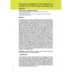 Numerical investigation of the interaction of parallel twin tunnels during excavation and support