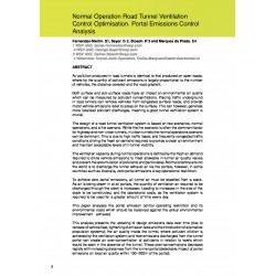 Normal Operation Road Tunnel Ventilation Control Optimisation. Portal Emissions Control Analysis
