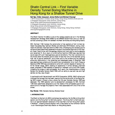 Shatin Central Link – First Variable Density Tunnel Boring Machine in Hong Kong for a Shallow Tunnel Drive 