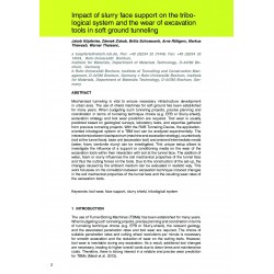 Impact of slurry face support on the tribo logical system and the wear of excavation tools in soft ground tunneling