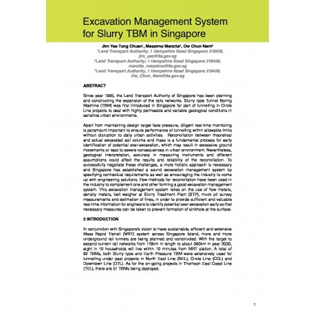 Excavation Management System for Slurry TBM in Singapore 