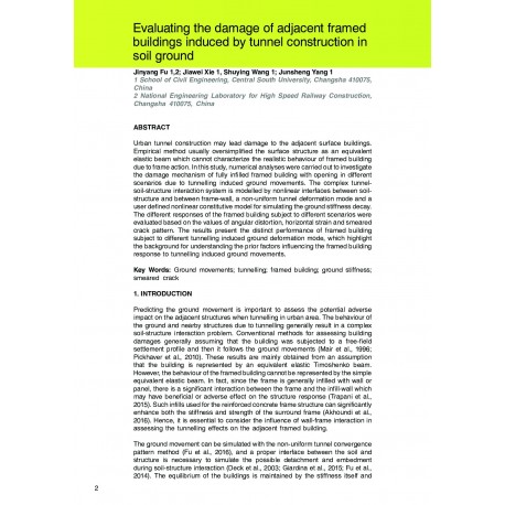 Evaluating the damage of adjacent framed buildings induced by tunnel construction in soil ground