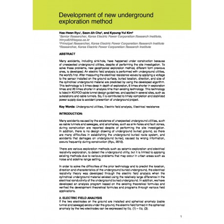 Development of new underground exploration method