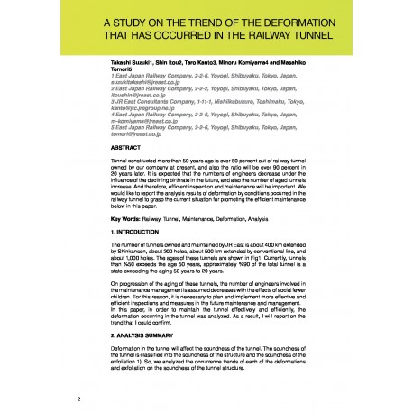 A study on the trend of the deformation that has occurred in the railway tunnel