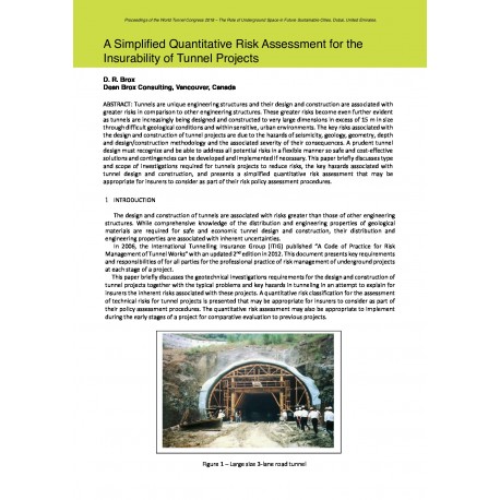 A Simplified Quantitative Risk Assessment for the Insurability of Tunnel Projects 