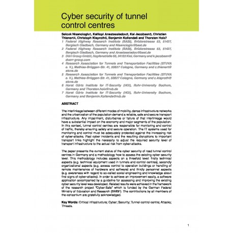 Cyber security of tunnel control centres 