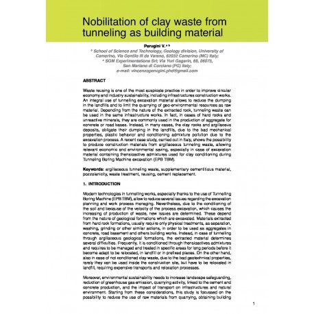 Nobilitation of clay waste from tunneling as building material