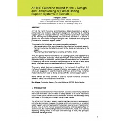 AFTES Guideline related to the « Design and Dimensioning of Radial Bolting Support Systems in Tunnels »