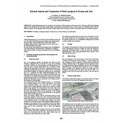 Selected Aspects and Comparison of Metro projects in Europe and Asia