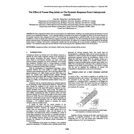 The Effect of Tunnel Ring Joints on the Dynamic Responses from Underground Tunnels