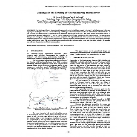 Challenges in the Lowering of Victorian Railway Tunnels Invert