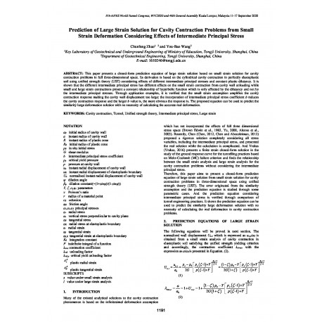 Prediction of Large Strain Solution for Cavity Contraction Problems from Small Strain Deformation Considering Effects of Intermediate Principal Stress