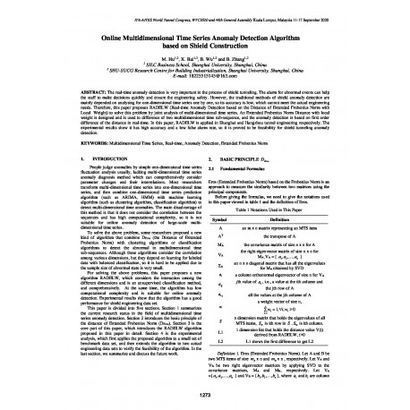 Online Multidimensional Time Series Anomaly Detection Algorithm based on Shield Construction