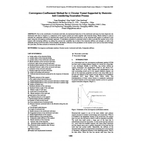 Convergence-Confinement Method for A Circular Tunnel Supported by Shotcrete-bolt Considering Excavation Process